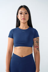 Axis Crop Compression - Aegis Blue