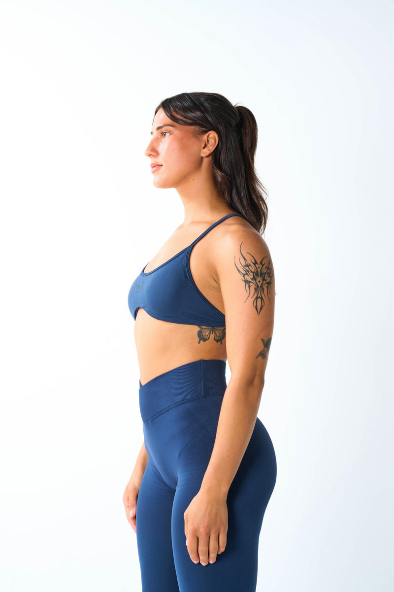 Axis Cross-Back Seamless Sports Bra - Aegis Blue view 4