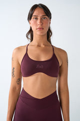 Axis Cross-Back Seamless Sports Bra - Obsidian Plum