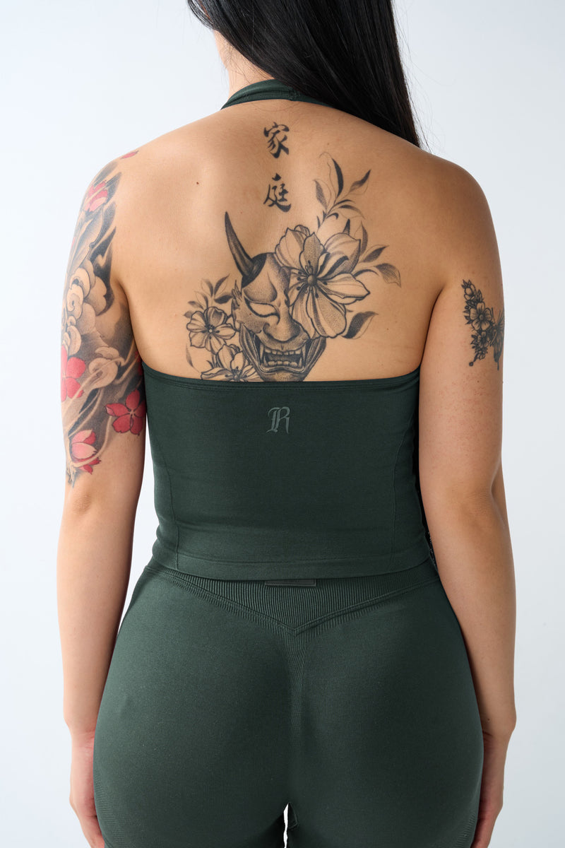 Oracle Halter Top - Slate Olive view 3
