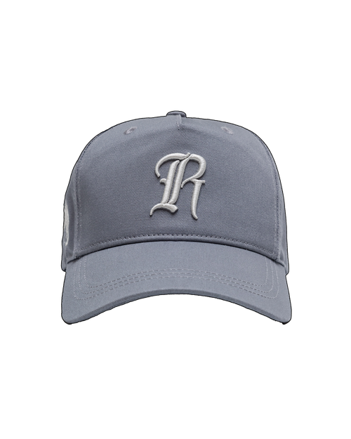 RC Embroidered Structured Strapback Cap in Iron Shade front view