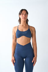 Axis Cross-Back Seamless Sports Bra - Aegis Blue