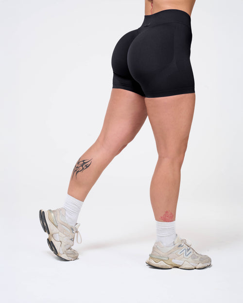 Rath Crew Coreform Seamless Sculpting Shorts in Shadow Black